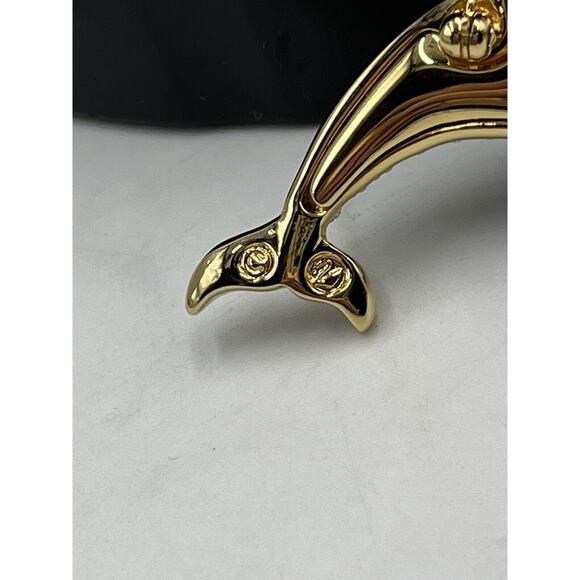 * SWAROVSKI Signed Vintage Clear Crystal Pave Dolphin Sea Pin/Brooch Retired - Picture 6 of 16